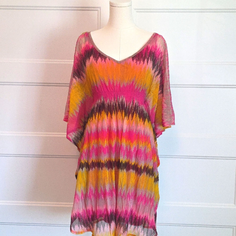 INC International Concepts Pink and Orange Asymmetrical Tunic